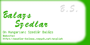 balazs szedlar business card